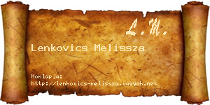 Lenkovics Melissza névjegykártya